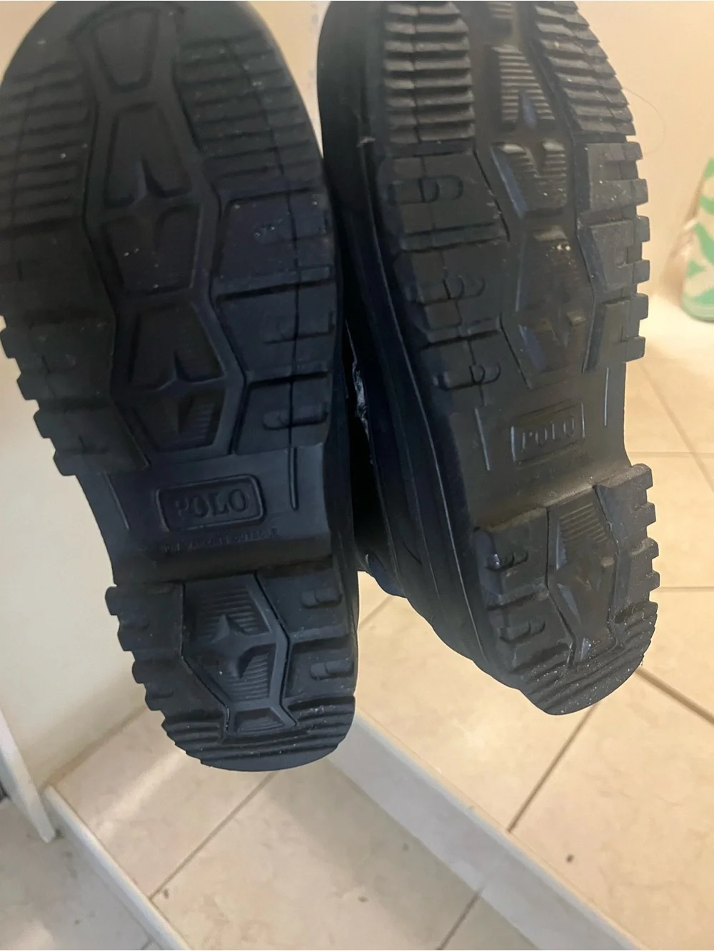 Ralph Lauren Polo Navy and Bright Green Kids Snow Boots